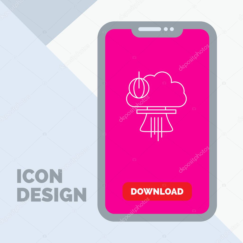 Bomb, explosion, nuclear, special, war Line Icon in Mobile for Download Page