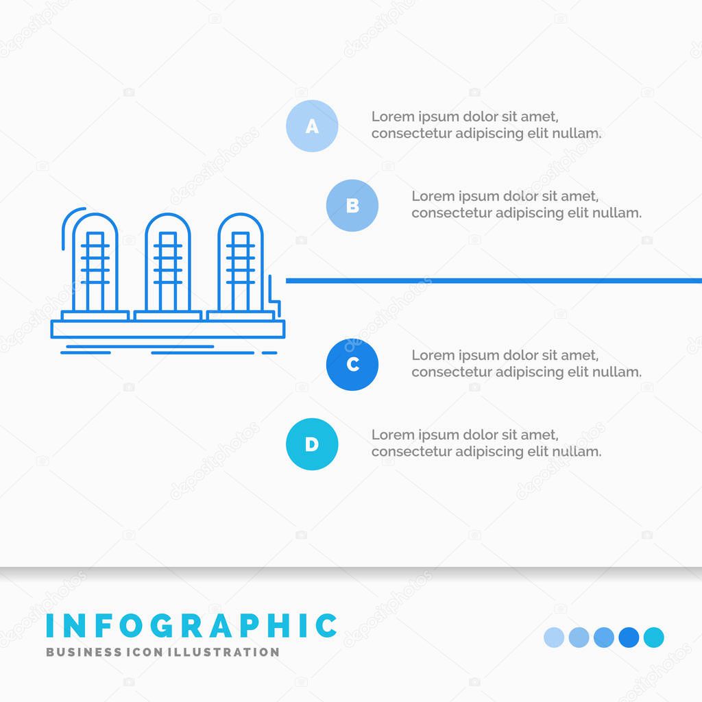 amplifier, analog, lamp, sound, tube Infographics Template for Website and Presentation. Line Blue icon infographic style vector illustration