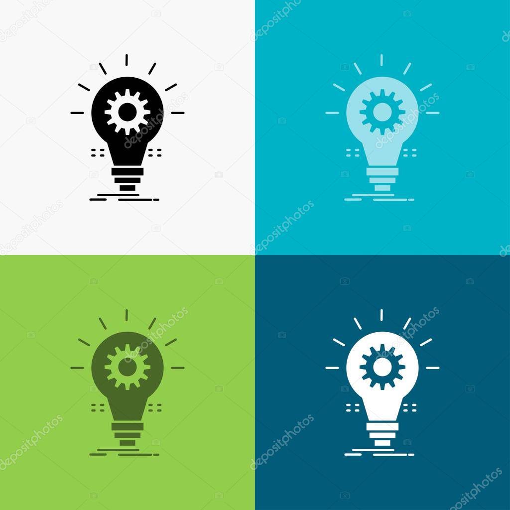 Bulb, develop, idea, innovation, light Icon Over Various Background. glyph style design, designed for web and app. Eps 10 vector illustration