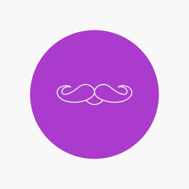 bıyık, yenilikçi, movember, Erkek, erkek beyaz satırı simgesi daire arka planda. vektör simge tasarlamak