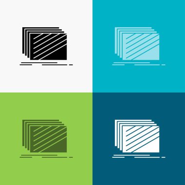 Tasarım, katman, düzen, doku dokular simgesi üzerinde çeşitli arka plan. glif tarzı tasarım, Web ve uygulama Eps 10 vektör çizim için tasarlanmış