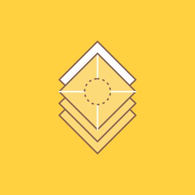 Düzenlemek, tasarım, katmanlar, yığın, düz çizgi simgesini dolu katman. Güzel Logo düğme UI ve Ux, Web veya mobil uygulama için sarı arka plan üzerinde