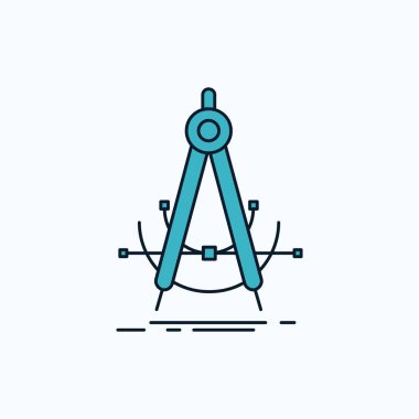 Hassas, accure, geometri, pusula, ölçüm düz simgesi. yeşil ve sarı işaret ve sembolleri Web sitesi ve mobil appliation için. vektör çizim