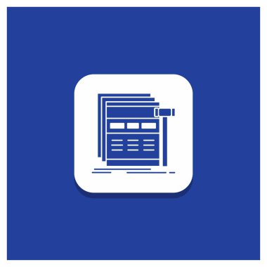 Internet, sayfa, web, Web sayfası, tel kafes glif simgesi mavi yuvarlak düğmesi