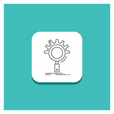 Seo, arama, en iyi duruma getirme işlemi, için yuvarlak düğme satırı simgesi turkuaz arka plan ayarlama