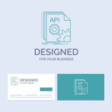 Api, app, coding, developer, software Business Logo Line Icon Symbol for your business. Turquoise Business Cards with Brand logo template clipart svg vector 