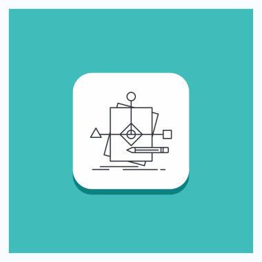 Düğme algoritması, iş, gaipten haber verme, desen, yuvarlak satırı simgesi turkuaz arka plan planı