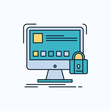 korumak, koruma, kilit, Emanet, düz simgesi güvenli. yeşil ve sarı işaret ve sembolleri Web sitesi ve mobil appliation için. vektör çizim