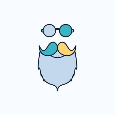 bıyık, yenilikçi, movember, beared, erkekler düz simgesi. yeşil ve sarı işaret ve sembolleri Web sitesi ve mobil appliation için. vektör çizim