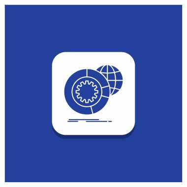 Veri, büyük veri, analiz, küre, mavi yuvarlak düğmeye Hizmetleri glif simgesi