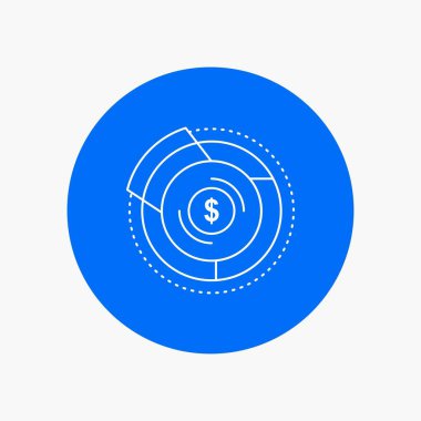 Dengesi, bütçe, diyagramı, mali, daire arka planda beyaz satırı simgesi grafiğini çizin. vektör simge tasarlamak