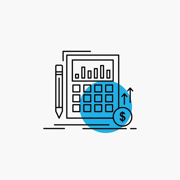 Berekening Gegevens Financiële Investeringen Markt Lijn Pictogram — Stockvector