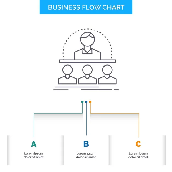 Business Coach Kurs Instruktor Mentor Business Flow Chart Design Mit — Stockvektor