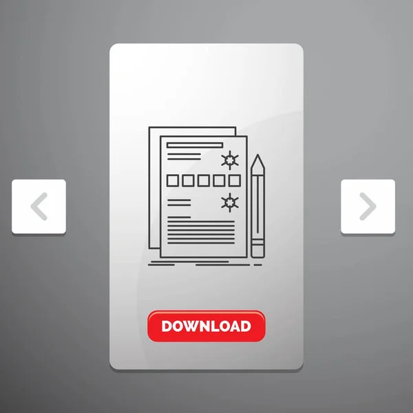 Componente Datos Diseño Hardware Sistema Line Icon Carousal Pagination Slider — Vector de stock