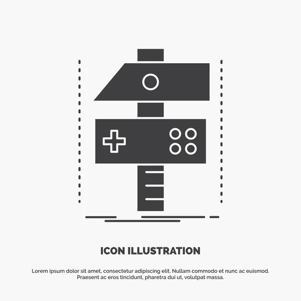 Build Craft Develop Developer Game Icon Glyph Vector Gray Symbol — Stock Vector