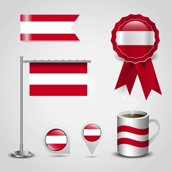 Austria Diseño Bandera Vector — Archivo Imágenes Vectoriales