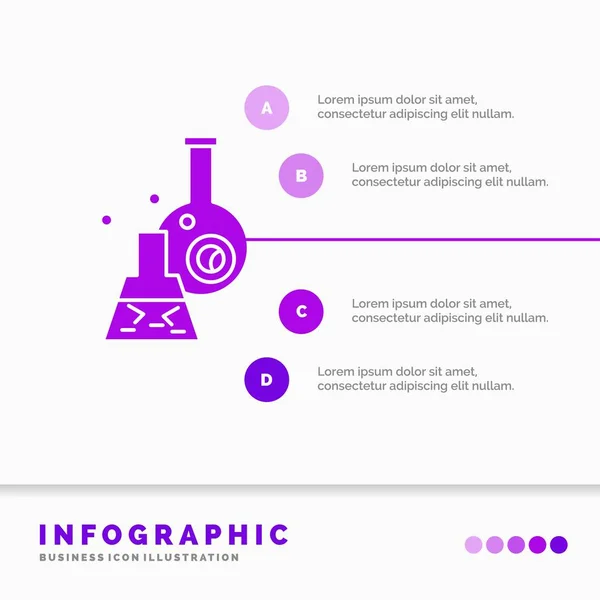 Beaker Lab Test Tube Scientific Infographics Template Website Presentation Glyph — Stock Vector