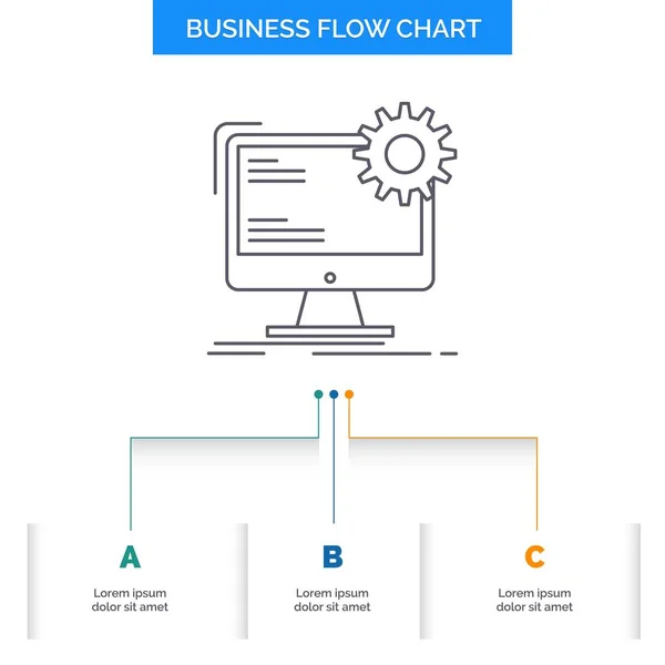 Internet Layout Page Site Static Business Flow Chart Design Steps — Stok Vektör