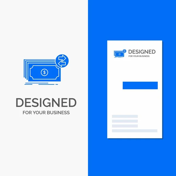 Бізнес Логотип Банкнот Готівки Доларів Потоку Грошей Вертикальний Синій Бізнес — стоковий вектор