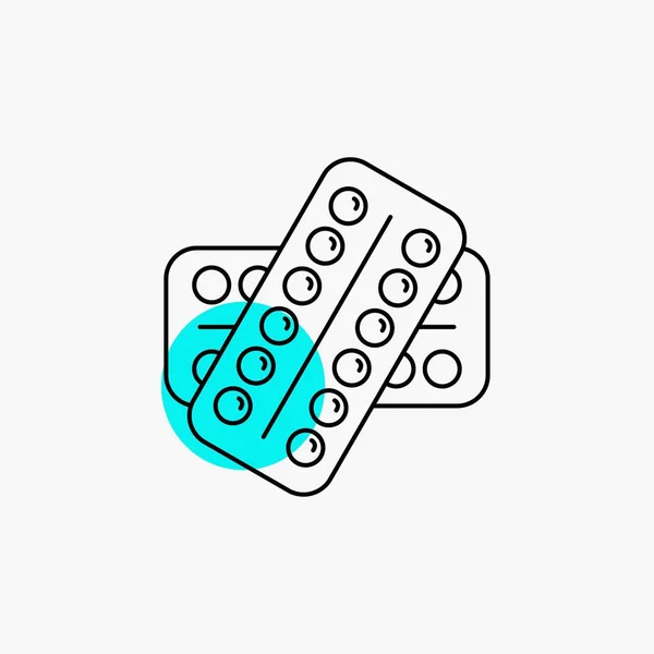 Medicine Pill Drugs Tablet Patient Line Icon — Stock Vector