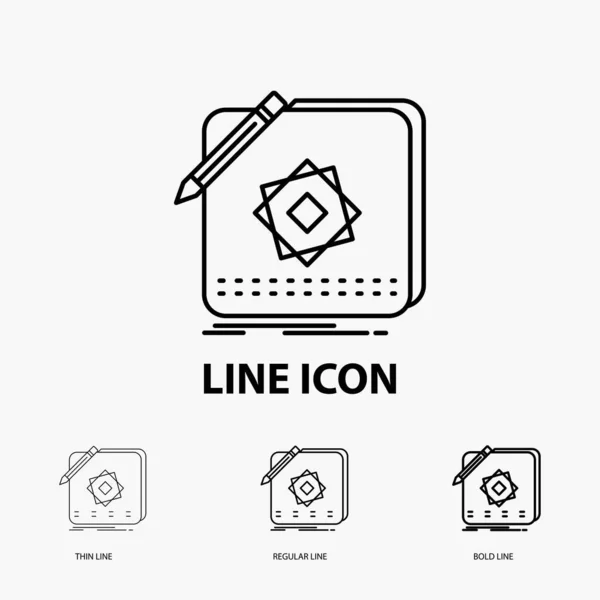 Design App Appliation Design Icon Thin Fallar Bold Line Style — стоковый вектор