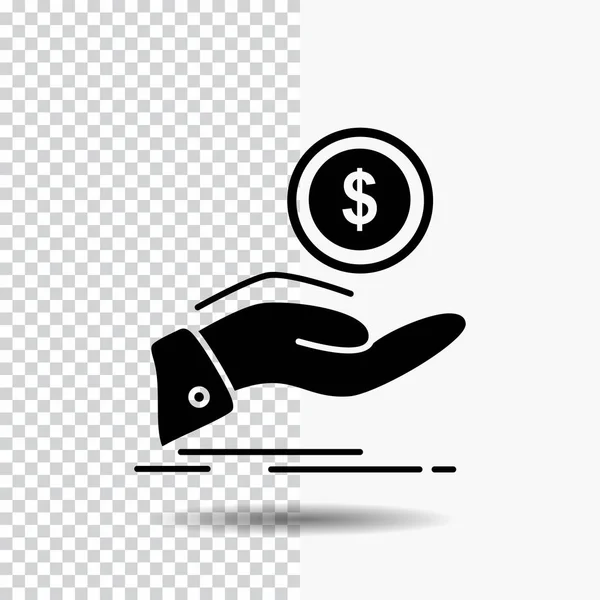 Help Cash Out Debt Finance Loan Glyph Icon Transparent Background — Stock Vector