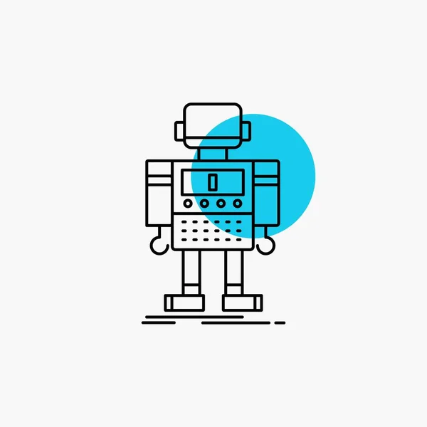 Autonomous Machine Robot Robotic Technology Line Icon — Stock Vector