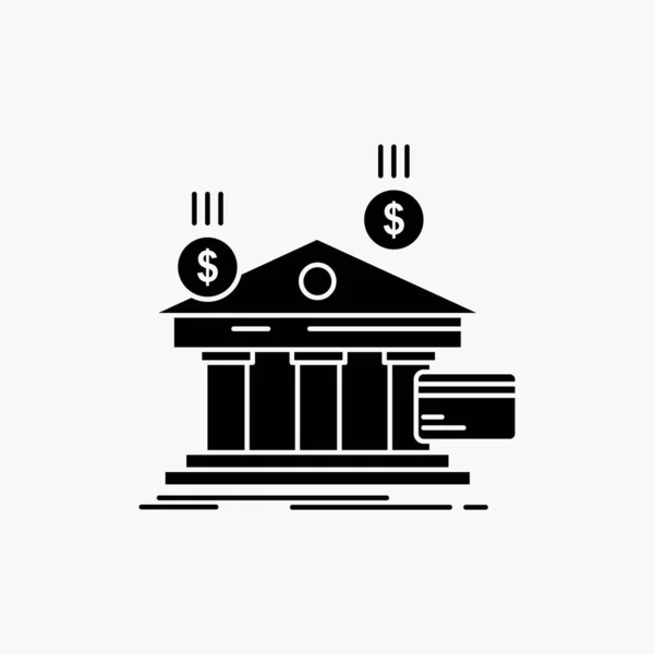 Banco Pagamentos Bancário Financeiro Dinheiro Glyph Icon Ilustração Isolada Vetor — Vetor de Stock