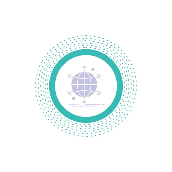 Business International Net Network Web Glyph Icon Ilustración Aislada Vectorial — Vector de stock
