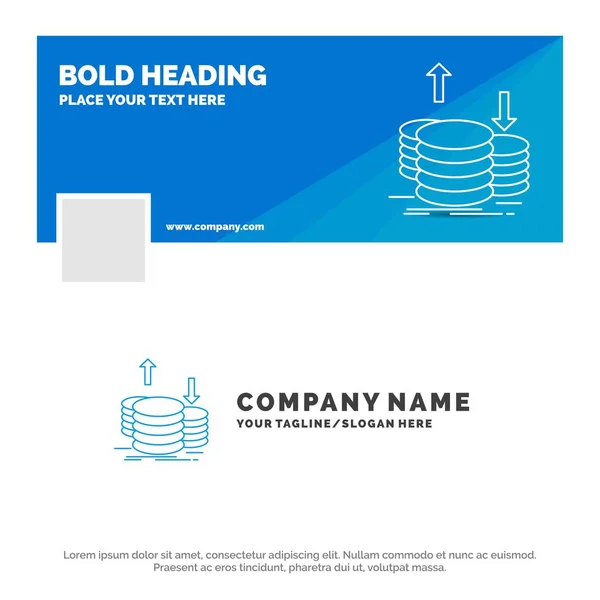 Modèle Logo Entreprise Bleu Pour Les Pièces Monnaie Finance Capital — Image vectorielle