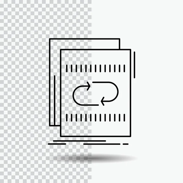 Audio File Loop Mix Sound Line Icon Sfondo Trasparente Illustrazione — Vettoriale Stock