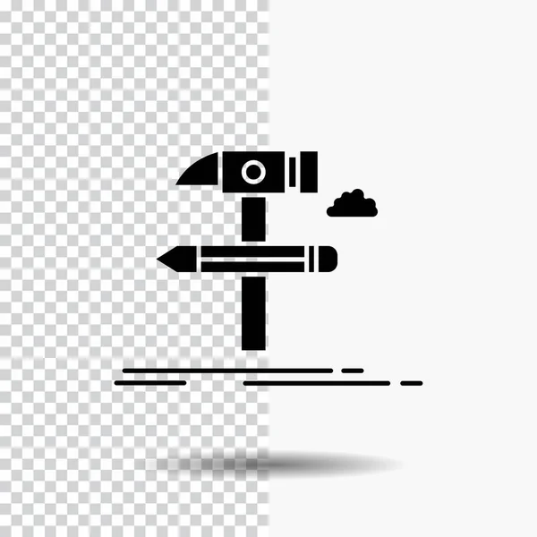 Construire Concevoir Développer Outil Outils Glyph Icône Sur Fond Transparent — Image vectorielle