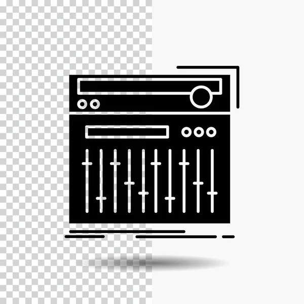 Ελέγχου Midi Ελεγκτής Στούντιο Ήχου Εικονίδιο Γλύφου Διαφανές Φόντο Μαύρο — Διανυσματικό Αρχείο