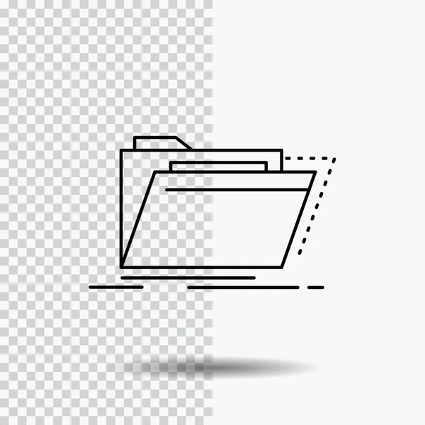 Archive Catalogue Répertoire Fichiers Dossier Line Icon Sur Fond Transparent — Image vectorielle
