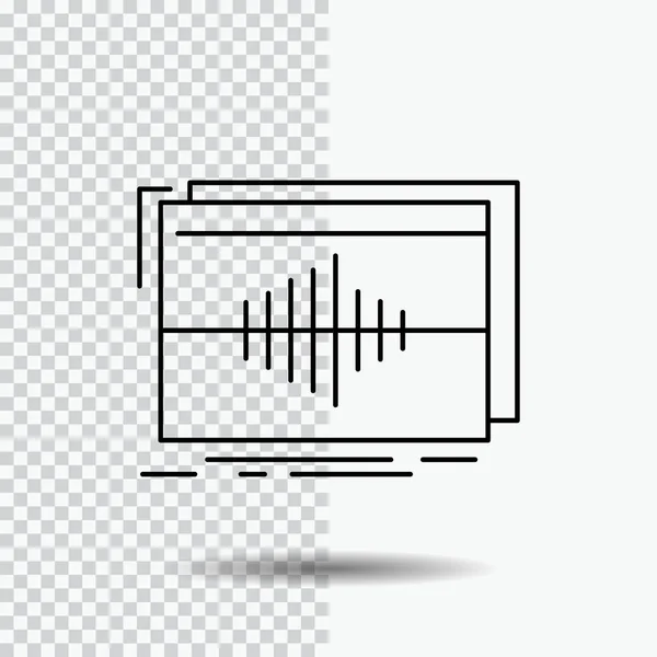 Áudio Frequência Hertz Sequência Onda Ícone Linha Fundo Transparente Ilustração —  Vetores de Stock