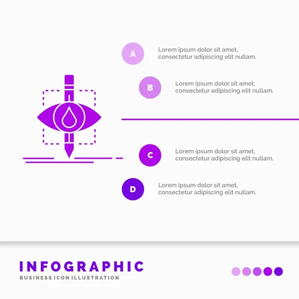 Ecology Monitoring Pollution Research Science Infographics Template Website Presentation Glyph — Stock Vector