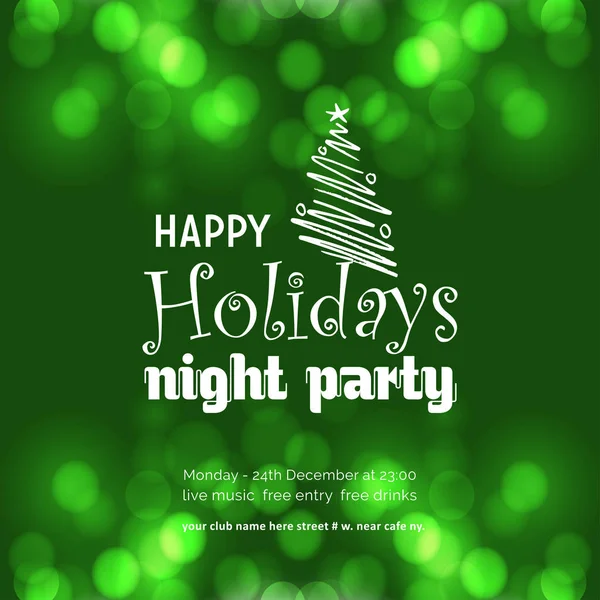 Happy Holiday Night Party Pozadí — Stockový vektor