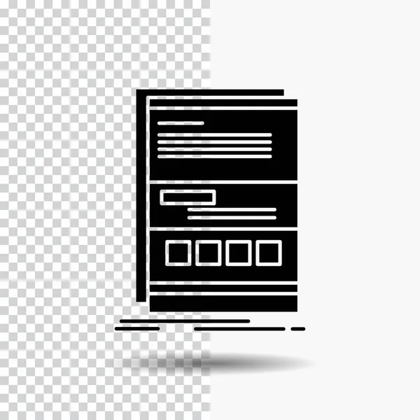 Browser Dynamické Internet Strana Reagující Glyf Ikonu Průhledném Pozadí Černá — Stockový vektor