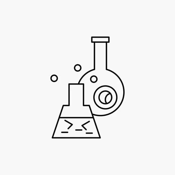 Beaker Lab Test Tube Scientific Line Icon Vector Isolated Illustration — Stock Vector