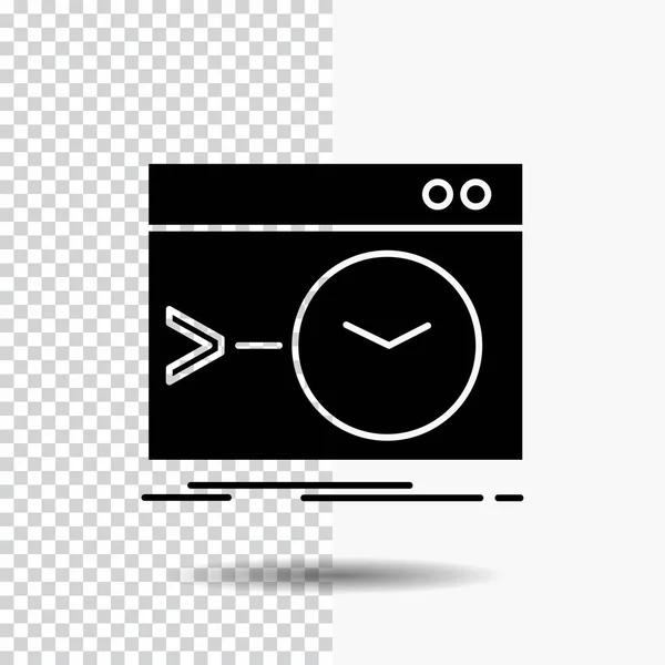 Admin Opdracht Wortel Software Terminal Glyph Pictogram Transparante Achtergrond Zwart — Stockvector