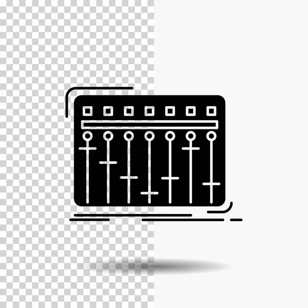 Konsole Mischpult Musik Studio Glyphen Symbol Auf Transparentem Hintergrund Schwarzes — Stockvektor