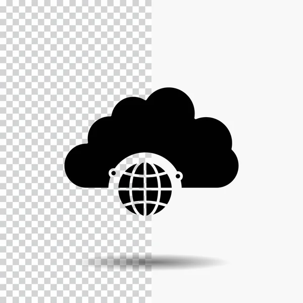 Network City Globe Hub Infrastructure Glyph Icon Transparent Background Inglés — Archivo Imágenes Vectoriales