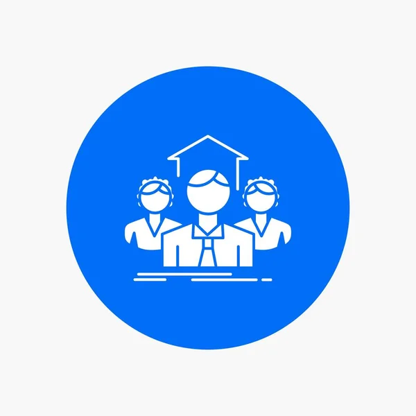 Equipo Negocios Trabajo Equipo Grupo Encuentro Con White Glyph Icon — Vector de stock