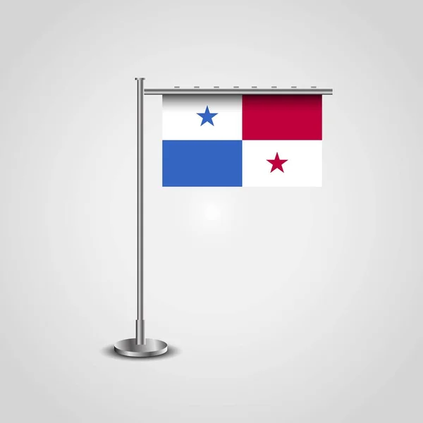 Bandera Panamá Polo Ilustración — Vector de stock