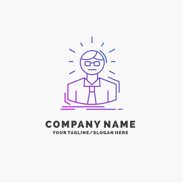 Gerente Empleado Doctor Persona Hombre Negocios Plantilla Logo Negocios Púrpura — Vector de stock