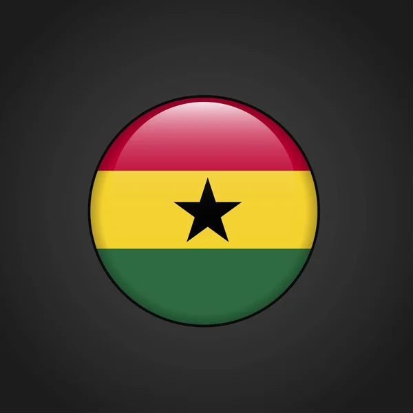 Botón Círculo Bandera Ghana — Vector de stock