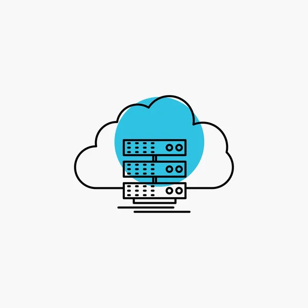 Cloud Stockage Informatique Données Flux Line Icon — Image vectorielle