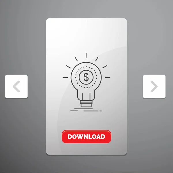 Finance Finance Idée Argent Start Line Icon Carousal Pagination Slider — Image vectorielle