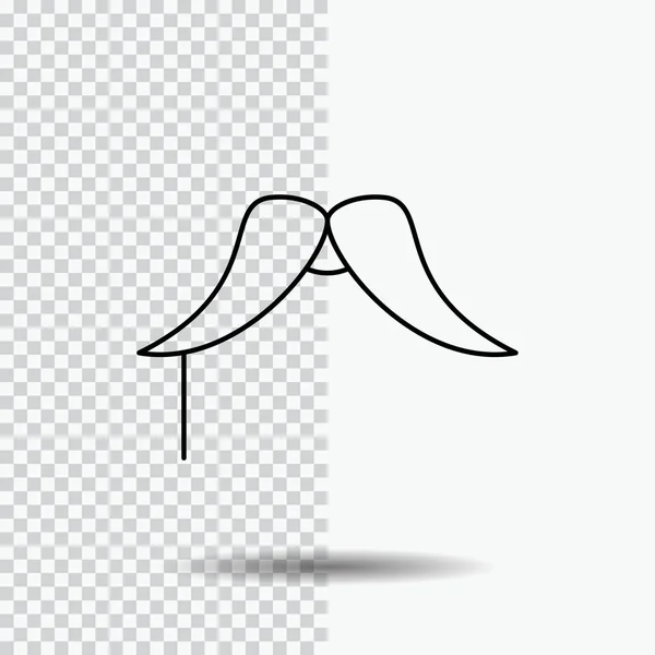 Bigote Hipster Movember Masculino Hombres Línea Icono Sobre Fondo Transparente — Archivo Imágenes Vectoriales