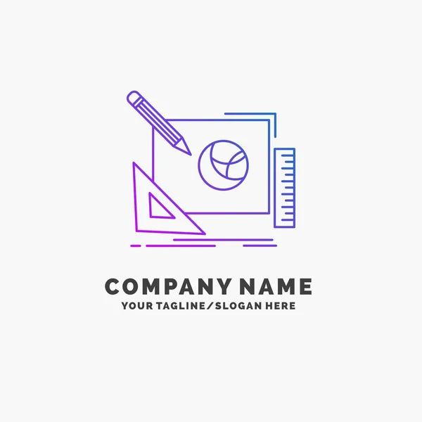 Logo Ontwerp Creatief Idee Ontwerp Proces Paarse Business Logo Template — Stockvector